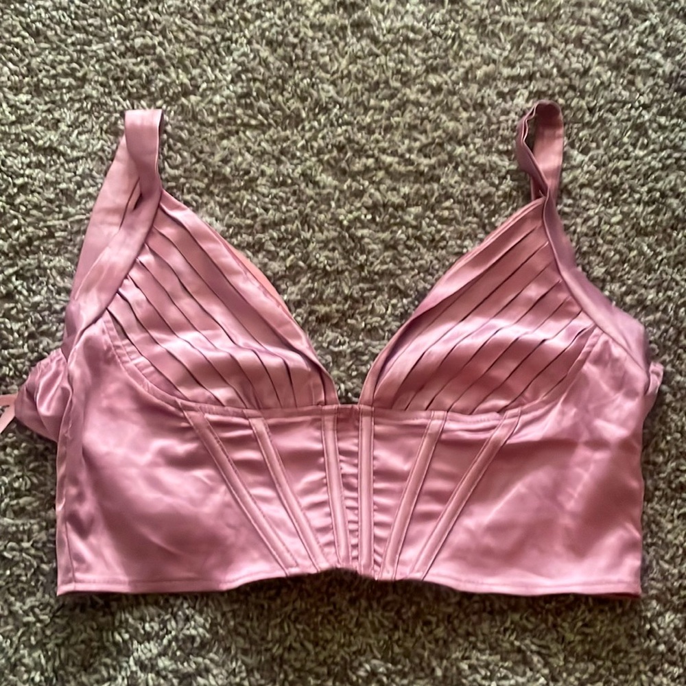 Corset crop top - mauve pink